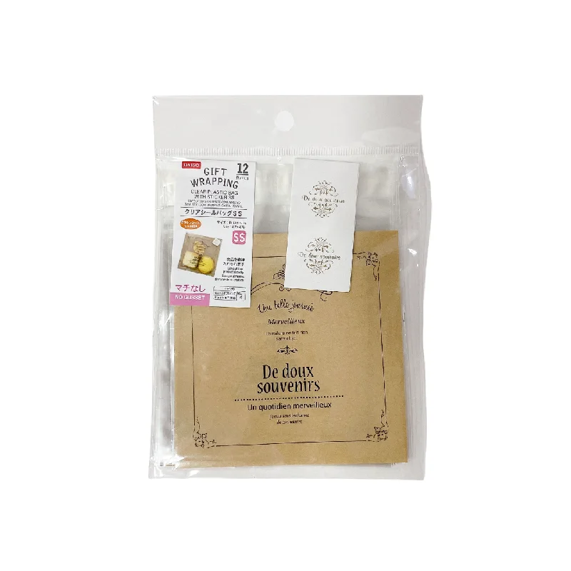 Luxury leather shopping and gift bags with gold - plated hardware for high - end presentsClear Plastic Bag with Sticker SS Letters 4.7in x 4.7in Luxury leather shopping and gift bags with gold - plated hardware for high - end presentsClear Plastic Bag with Sticker SS Letters 4.7in x 4.7in