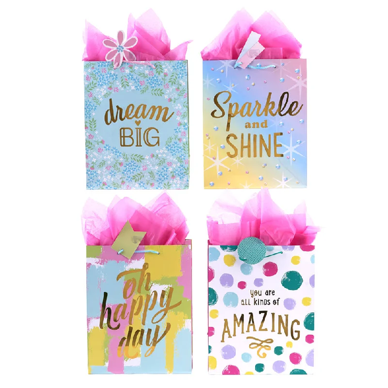 Hand - painted ceramic shopping and gift bags for artisanal giftsLarge Sparkle Inspirations Hot Stamp Bag, 4 Designs Hand - painted ceramic shopping and gift bags for artisanal giftsLarge Sparkle Inspirations Hot Stamp Bag, 4 Designs