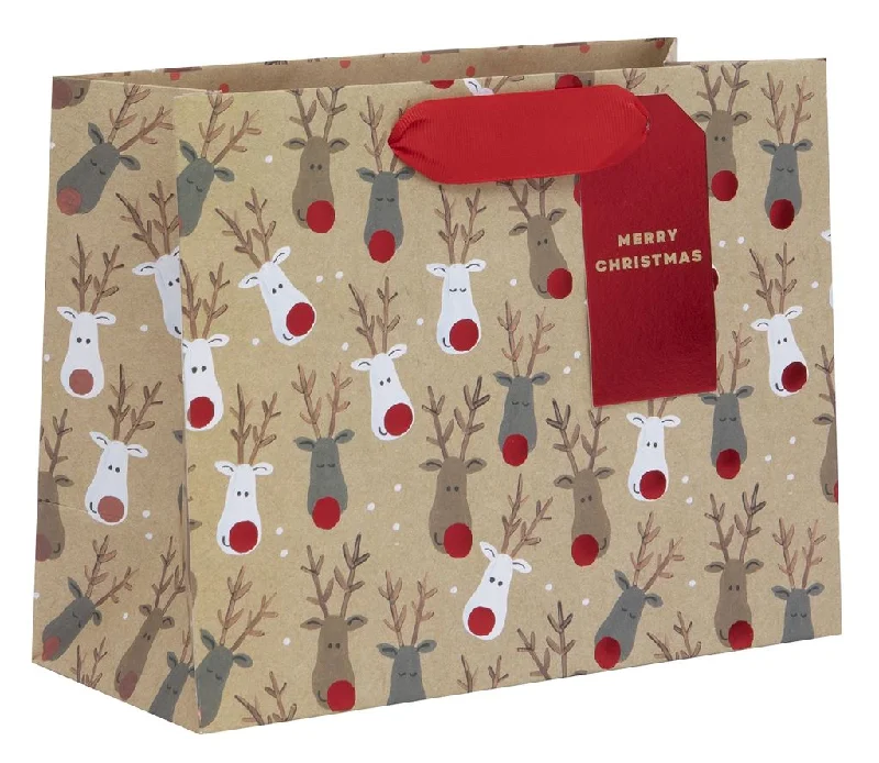 Reusable canvas shopping and gift bags with custom - printed logos for corporate giftsChristmas Gift Bag - Medium Landscape Kraft Reindeer Selfie Reusable canvas shopping and gift bags with custom - printed logos for corporate giftsChristmas Gift Bag - Medium Landscape Kraft Reindeer Selfie