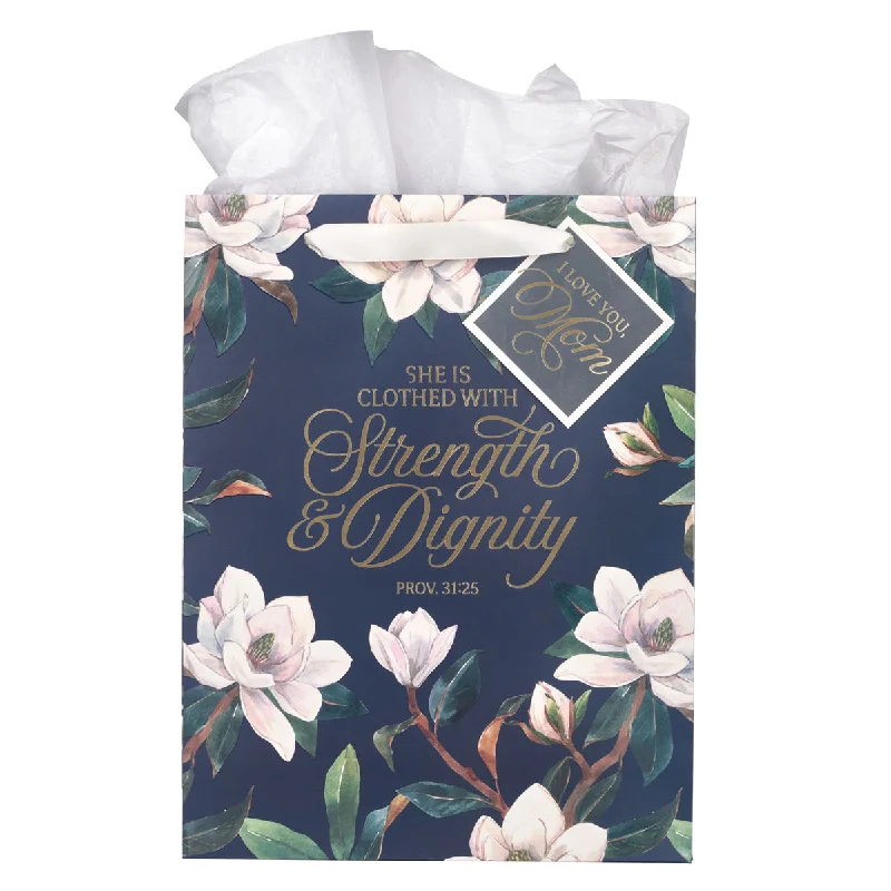Large - capacity plastic shopping and gift bags with reinforced handles for bulk purchasesStrength and Dignity Large Portrait Gift Bag with Gift Tag Large - capacity plastic shopping and gift bags with reinforced handles for bulk purchasesStrength and Dignity Large Portrait Gift Bag with Gift Tag