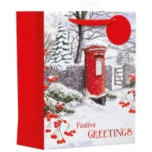 Large - capacity plastic shopping and gift bags with reinforced handles for bulk purchasesChristmas Gift Bag - Medium Post Box Large - capacity plastic shopping and gift bags with reinforced handles for bulk purchasesChristmas Gift Bag - Medium Post Box