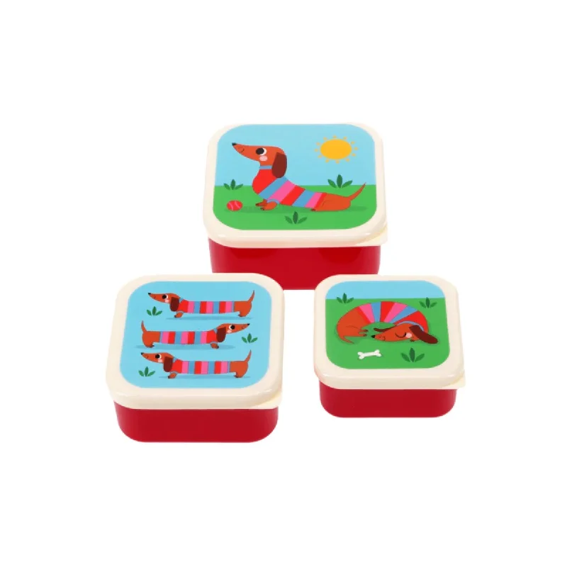 Large - capacity canvas lunch bags with multiple compartments for office workersRex London Sausage Dog Snack Boxes (Set of 3) Large - capacity canvas lunch bags with multiple compartments for office workersRex London Sausage Dog Snack Boxes (Set of 3)