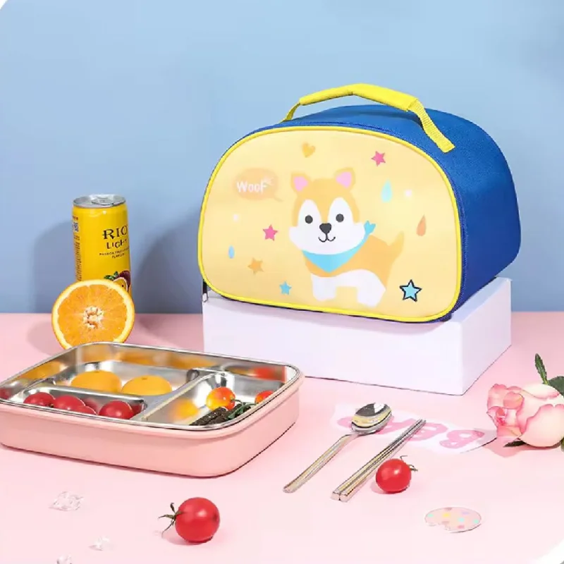 Designer lunch bags with a high - end brand logo for luxury usersCartoon Dog Design Round Lunch Bag for Kids Designer lunch bags with a high - end brand logo for luxury usersCartoon Dog Design Round Lunch Bag for Kids