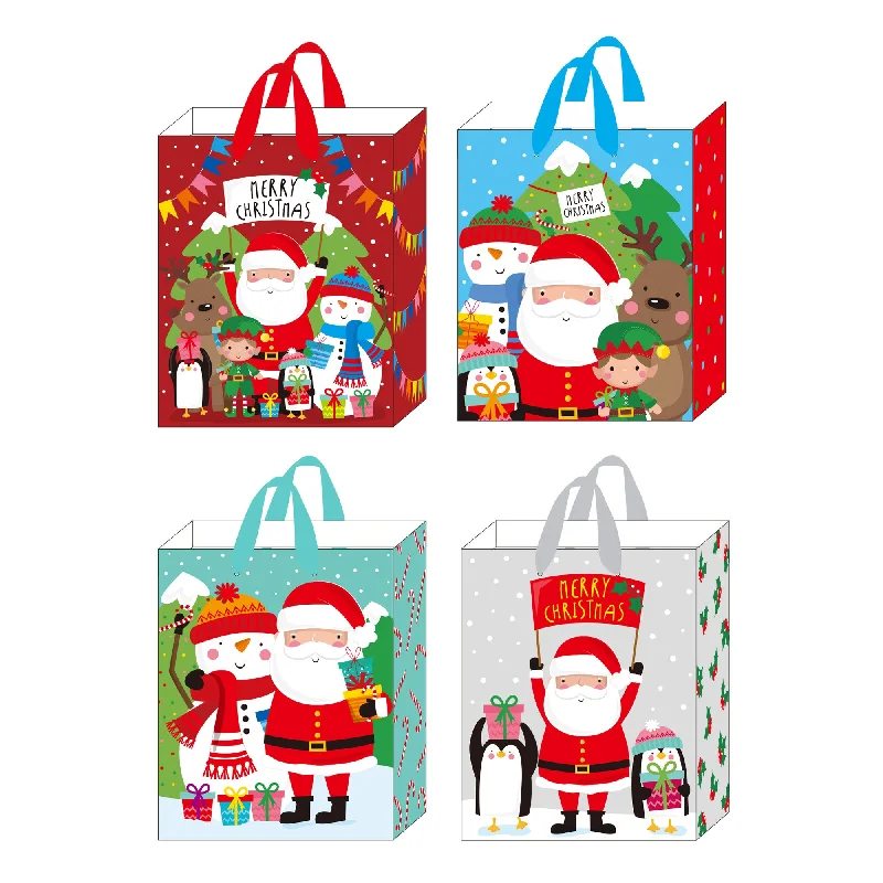 Foldable shopping and gift bags with a compact design for easy storageSuper Santa'S Party Printed Bag, 4 Designs Foldable shopping and gift bags with a compact design for easy storageSuper Santa'S Party Printed Bag, 4 Designs
