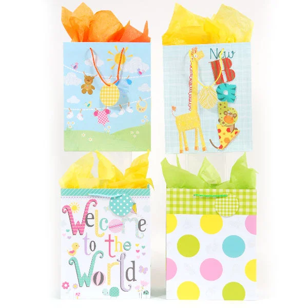 Foldable shopping and gift bags with a compact design for easy storageExtra Large Welcome To The World Matte Gift Bag With Glitter, 4 Designs Foldable shopping and gift bags with a compact design for easy storageExtra Large Welcome To The World Matte Gift Bag With Glitter, 4 Designs
