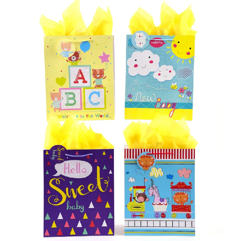 Large - capacity plastic shopping and gift bags with reinforced handles for bulk purchasesExtra Large Sweet Baby Love Print Bag, 4 Designs Large - capacity plastic shopping and gift bags with reinforced handles for bulk purchasesExtra Large Sweet Baby Love Print Bag, 4 Designs