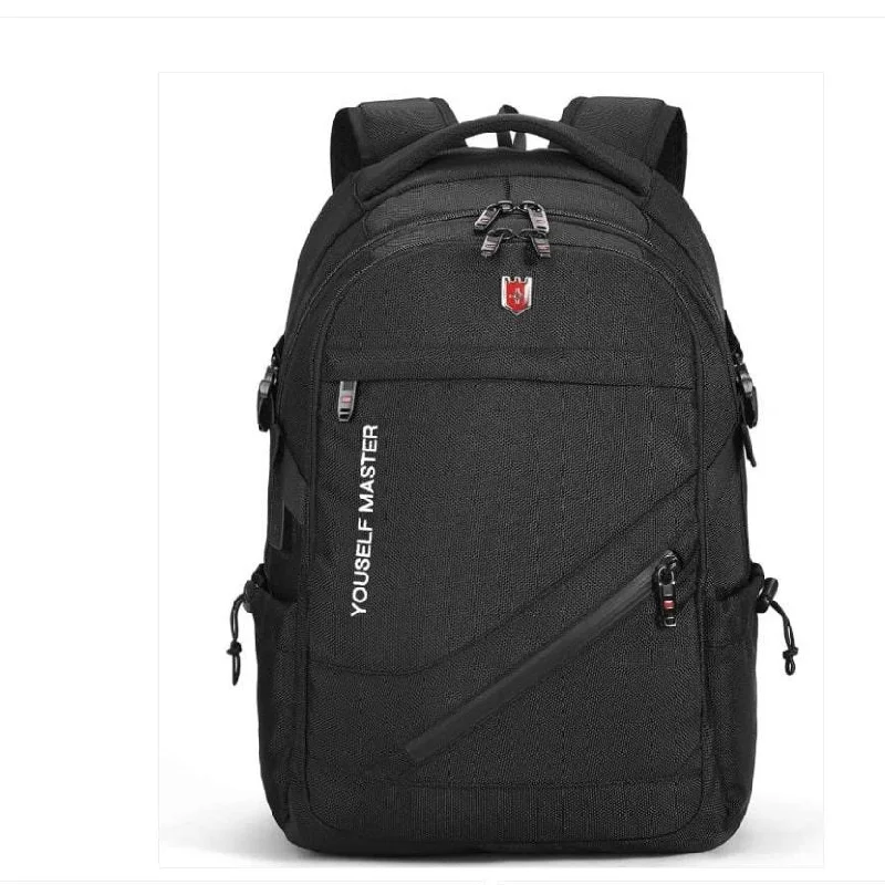 Large-capacity leather laptop bag with multiple compartments for business executivesSWISS MASTER BACKPACK BLACK Large-capacity leather laptop bag with multiple compartments for business executivesSWISS MASTER BACKPACK BLACK