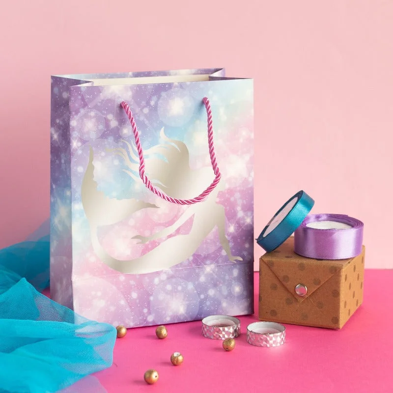 Leatherette shopping and gift bags with a zipper closure for securityMagical Mermaid Gift Bag (Set of 4)