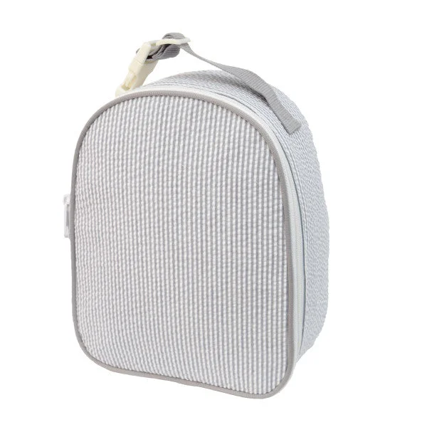 Large - capacity canvas lunch bags with multiple compartments for office workersGray Seersucker Lunchbox Large - capacity canvas lunch bags with multiple compartments for office workersGray Seersucker Lunchbox