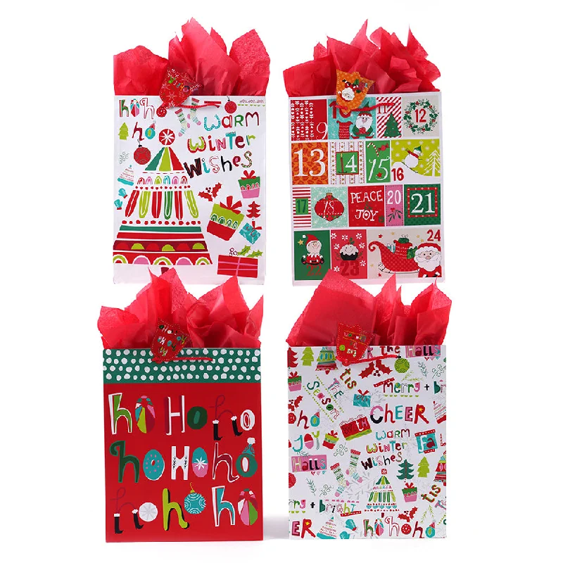Luxury leather shopping and gift bags with gold - plated hardware for high - end presentsSuper Giant Days Of Christmas Printed Bag, 4 Designs Luxury leather shopping and gift bags with gold - plated hardware for high - end presentsSuper Giant Days Of Christmas Printed Bag, 4 Designs