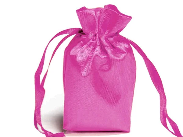 Cartoon - themed paper shopping and gift bags for kids' presents6x9 Fushia Elegant Satin Bags - 12 pcs