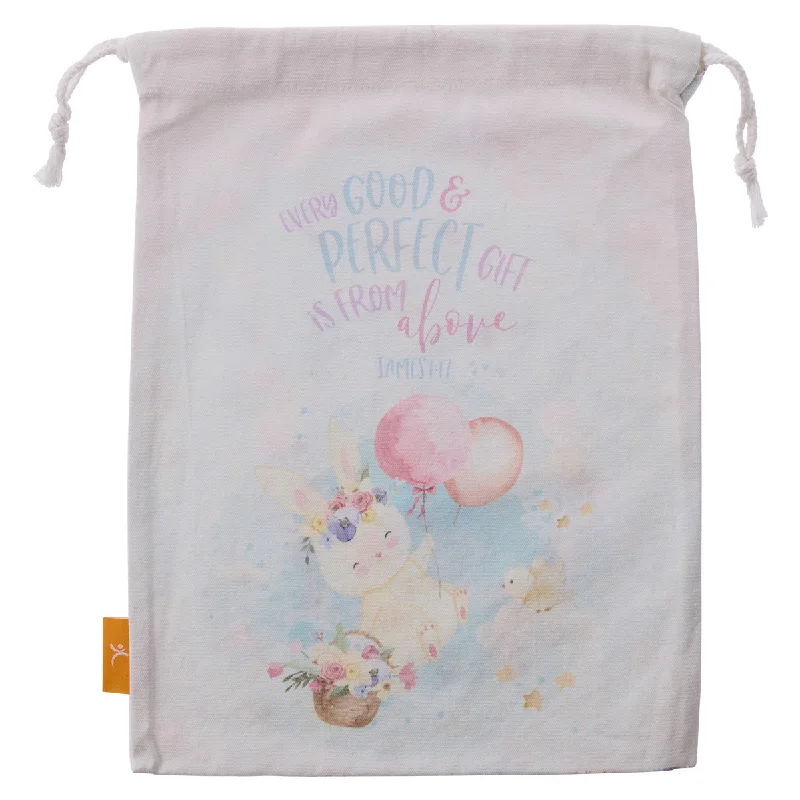Eco - friendly bamboo shopping and gift bags for sustainable giftingEvery Good And Perfect Gift Is From Above Large Cotton Drawstring Bag - James 1:17 Eco - friendly bamboo shopping and gift bags for sustainable giftingEvery Good And Perfect Gift Is From Above Large Cotton Drawstring Bag - James 1:17