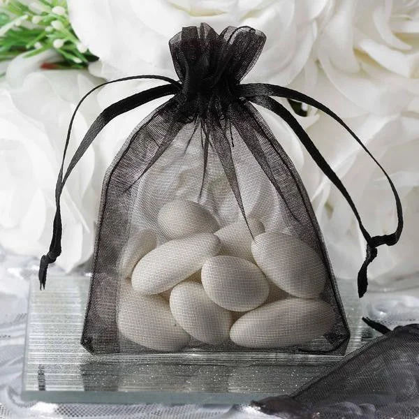 Floral - printed shopping and gift bags with a drawstring top for a feminine look3"x4" Black Organza Jewellery Wedding Birthday Party Favor Gift Drawstring Pouches Bags - 10/pk Floral - printed shopping and gift bags with a drawstring top for a feminine look3"x4" Black Organza Jewellery Wedding Birthday Party Favor Gift Drawstring Pouches Bags - 10/pk