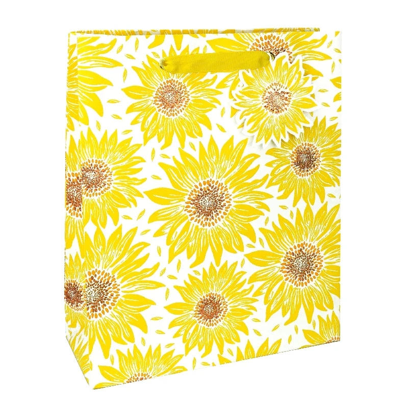 Large - capacity plastic shopping and gift bags with reinforced handles for bulk purchasesSunflowers Large Gift Bag Large - capacity plastic shopping and gift bags with reinforced handles for bulk purchasesSunflowers Large Gift Bag