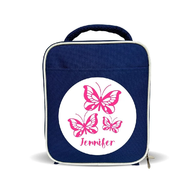 Leather lunch bags with a vintage look and brass hardware for business lunchesButterflies Lunch Bag