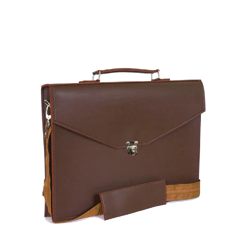 Vintage-style canvas laptop bag with brass hardware for a classic lookBROOKS  BROWN