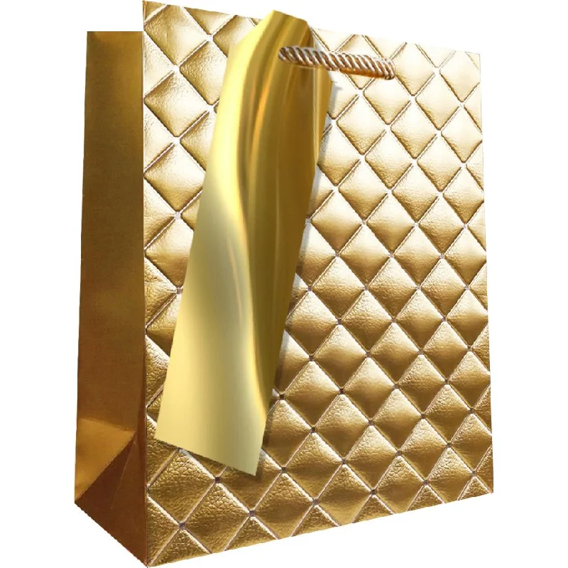 Magnetic - closure shopping and gift bags made of velvet for eleganceGold Quilted Small Gift Bag Magnetic - closure shopping and gift bags made of velvet for eleganceGold Quilted Small Gift Bag