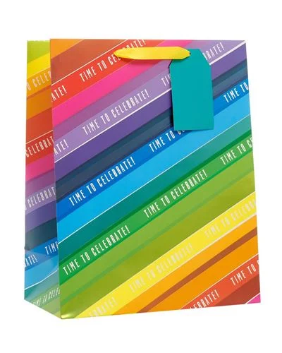Retro - inspired shopping and gift bags with a bold color palette for nostalgiaGift Bag Large - Rainbow Stripes Retro - inspired shopping and gift bags with a bold color palette for nostalgiaGift Bag Large - Rainbow Stripes