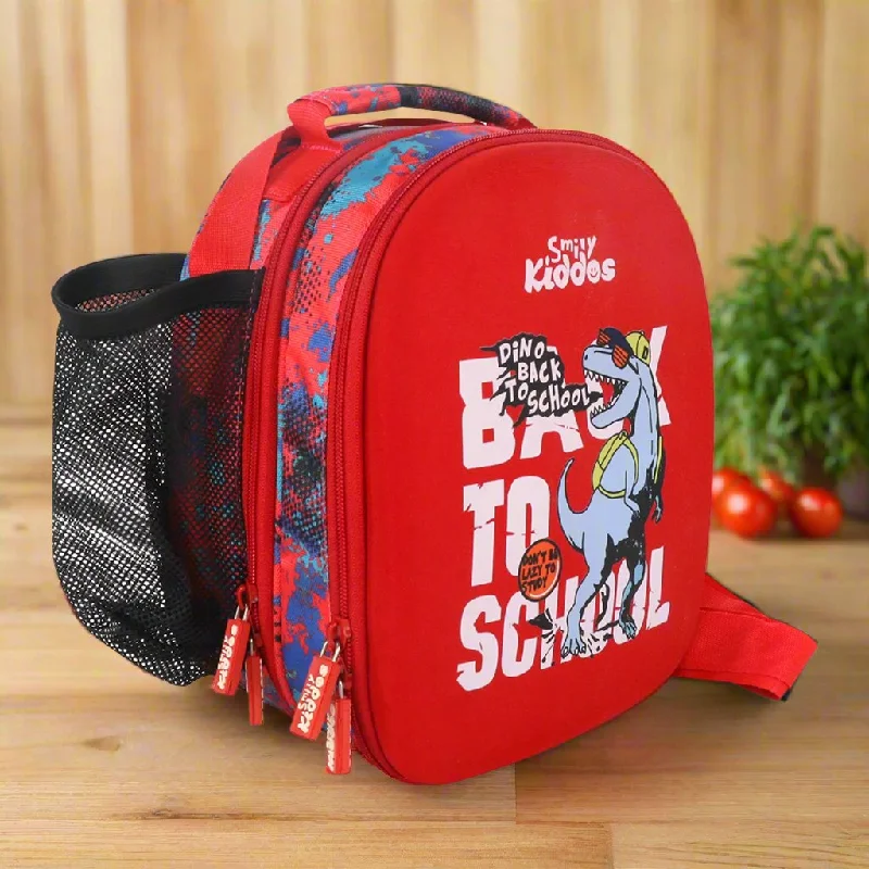 Lunch bags with a magnetic closure for quick and easy accessSmily Kiddos Hartop Eva Lunch Bag Dino Theme - Red Lunch bags with a magnetic closure for quick and easy accessSmily Kiddos Hartop Eva Lunch Bag Dino Theme - Red