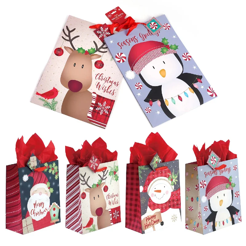 Miniature shopping and gift bags made of satin for small trinkets and jewelry2Pk Extra Large Merry Holiday Wishes Printed Bag, 4 Designs Miniature shopping and gift bags made of satin for small trinkets and jewelry2Pk Extra Large Merry Holiday Wishes Printed Bag, 4 Designs