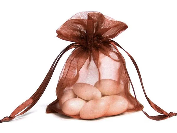 Large - capacity plastic shopping and gift bags with reinforced handles for bulk purchases5x7 Chocolate Sheer Organza Bags -10 pcs Large - capacity plastic shopping and gift bags with reinforced handles for bulk purchases5x7 Chocolate Sheer Organza Bags -10 pcs