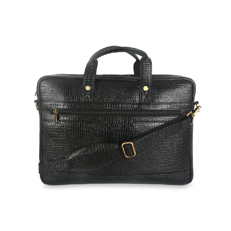Laptop bag with a separate compartment for tablets and accessoriesLFO Premium Black Croc Leather Laptop Office Bag Laptop bag with a separate compartment for tablets and accessoriesLFO Premium Black Croc Leather Laptop Office Bag
