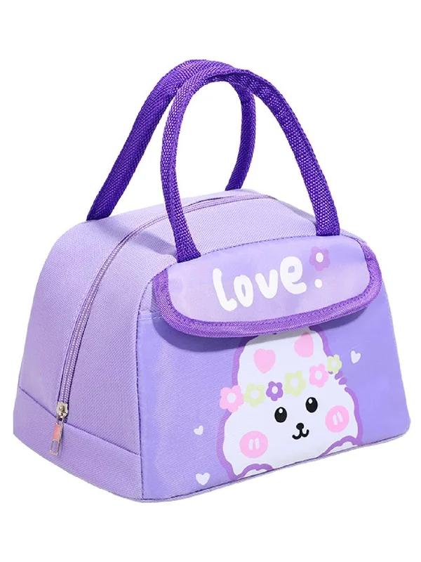 Minimalist lunch bags with a sleek black color for modern consumersCute Design Lunch Bag with Front Pocket for Kids (Bunny Purple) Minimalist lunch bags with a sleek black color for modern consumersCute Design Lunch Bag with Front Pocket for Kids (Bunny Purple)