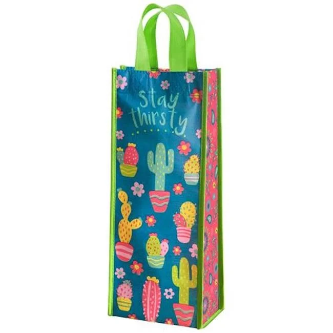 Quilted shopping and gift bags with a soft texture for delicate giftskarma recycled wine gift bag - cactus Quilted shopping and gift bags with a soft texture for delicate giftskarma recycled wine gift bag - cactus