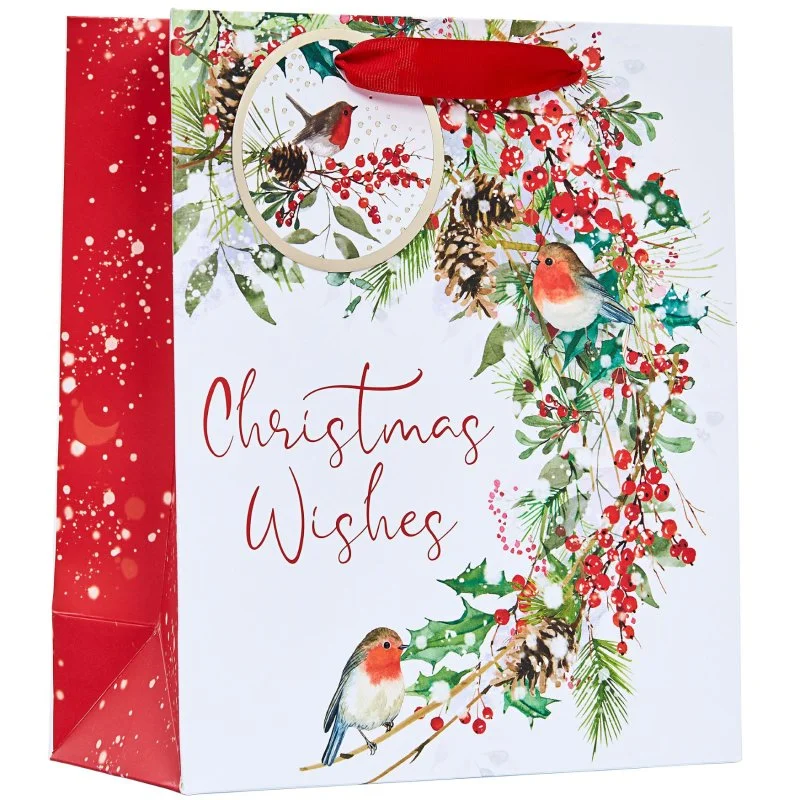 Reusable canvas shopping and gift bags with custom - printed logos for corporate giftsChristmas Gift Bag - Medium Wreath Reusable canvas shopping and gift bags with custom - printed logos for corporate giftsChristmas Gift Bag - Medium Wreath