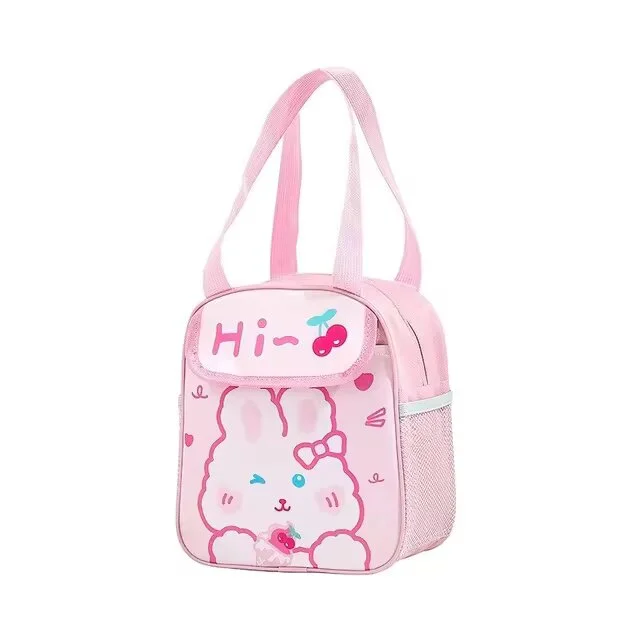 Lunch bags with a ventilation system to keep food freshCute Design Lunch Bag with Front Pocket for Kids (Bunny Pink) Lunch bags with a ventilation system to keep food freshCute Design Lunch Bag with Front Pocket for Kids (Bunny Pink)