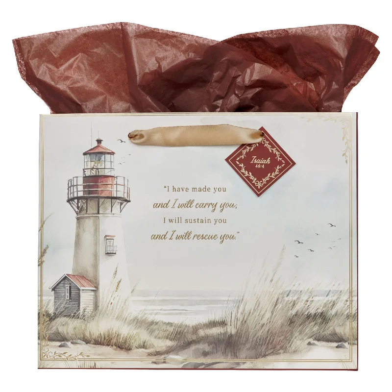 Quilted shopping and gift bags with a soft texture for delicate giftsI Have Made You and I Will Carry You Large Landscape Gift Bag with Gift Tag Quilted shopping and gift bags with a soft texture for delicate giftsI Have Made You and I Will Carry You Large Landscape Gift Bag with Gift Tag