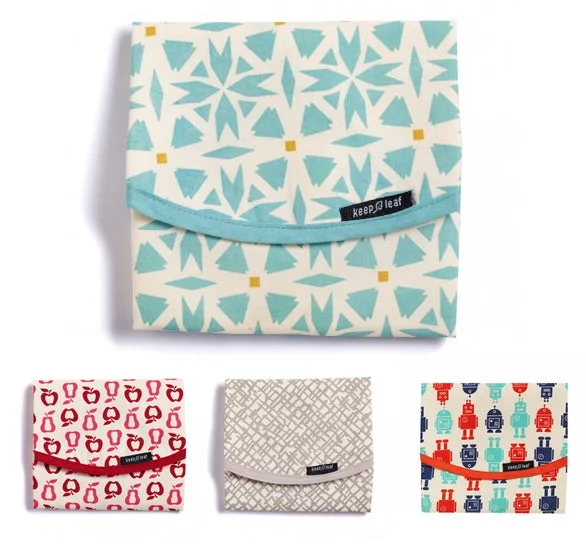 Lunch bags with a removable and washable liner for easy cleaningKeep Leaf Food Wrap