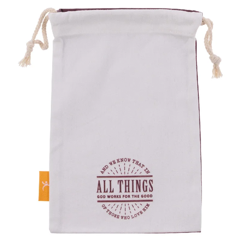 Large - capacity plastic shopping and gift bags with reinforced handles for bulk purchasesAll Things God Works For The Good Small Cotton Drawstring Bag - Romans 8:28 Large - capacity plastic shopping and gift bags with reinforced handles for bulk purchasesAll Things God Works For The Good Small Cotton Drawstring Bag - Romans 8:28