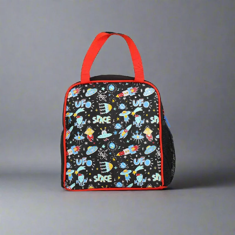 Lunch bags with a personalized monogram for a unique giftSmily kiddos joy lunch bag-Space Theme Black Lunch bags with a personalized monogram for a unique giftSmily kiddos joy lunch bag-Space Theme Black