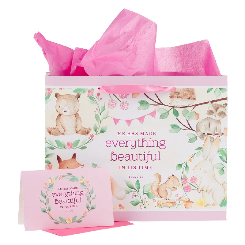 Large - capacity plastic shopping and gift bags with reinforced handles for bulk purchasesHe Has Made Everything Beautiful Large Landscape Gift Bag With Card - Eccl 3:11 Large - capacity plastic shopping and gift bags with reinforced handles for bulk purchasesHe Has Made Everything Beautiful Large Landscape Gift Bag With Card - Eccl 3:11