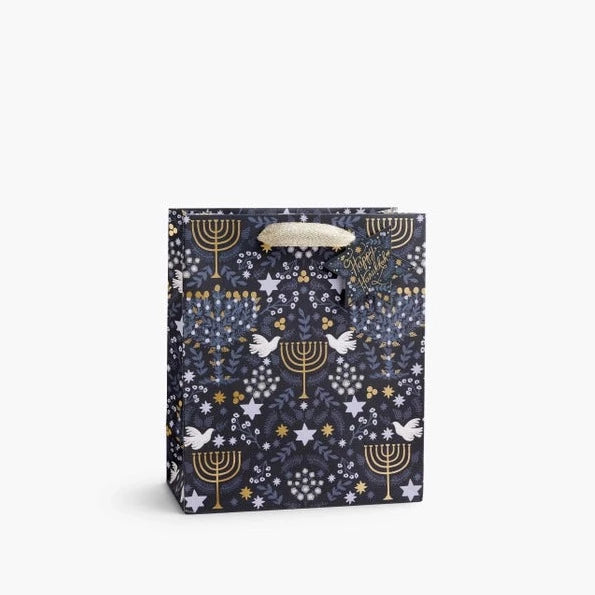 Sparkly sequined shopping and gift bags for glamorous eventsLaurel Menorah Gift Bag (Medium) Sparkly sequined shopping and gift bags for glamorous eventsLaurel Menorah Gift Bag (Medium)