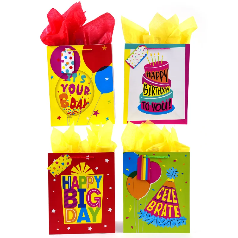 Luxury leather shopping and gift bags with gold - plated hardware for high - end presentsSuper Birthday Cake Surprise Printed Bag, 4 Designs Luxury leather shopping and gift bags with gold - plated hardware for high - end presentsSuper Birthday Cake Surprise Printed Bag, 4 Designs