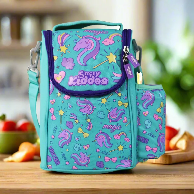 Minimalist lunch bags with a sleek black color for modern consumersSmily Kiddos Strap Lunch Bag V2 Unicorn Theme Green Minimalist lunch bags with a sleek black color for modern consumersSmily Kiddos Strap Lunch Bag V2 Unicorn Theme Green