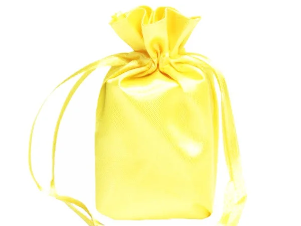 Vintage - style fabric shopping and gift bags with lace trim for a romantic touch6x9 Yellow Elegant Satin Bags - 12 pcs Vintage - style fabric shopping and gift bags with lace trim for a romantic touch6x9 Yellow Elegant Satin Bags - 12 pcs