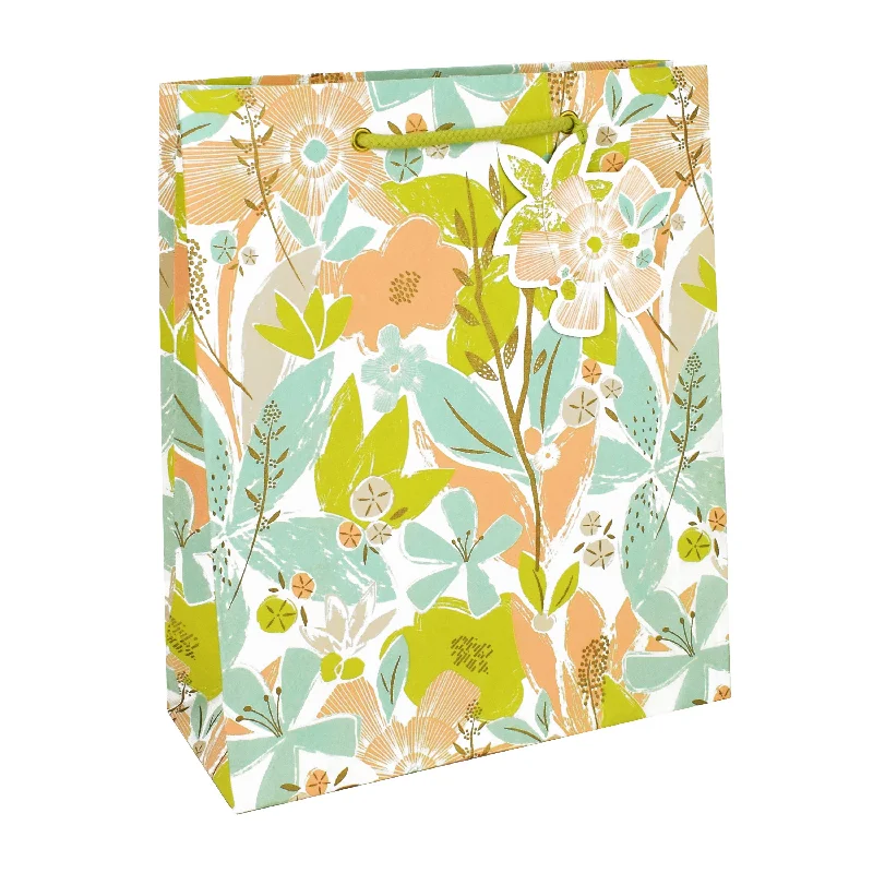 Retro - inspired shopping and gift bags with a bold color palette for nostalgiaTextured Floral Large Gift Bag Retro - inspired shopping and gift bags with a bold color palette for nostalgiaTextured Floral Large Gift Bag