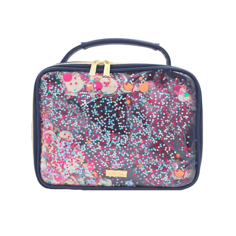 Lunch bags with a magnetic closure for quick and easy accessNavy Confetti Lunchbox