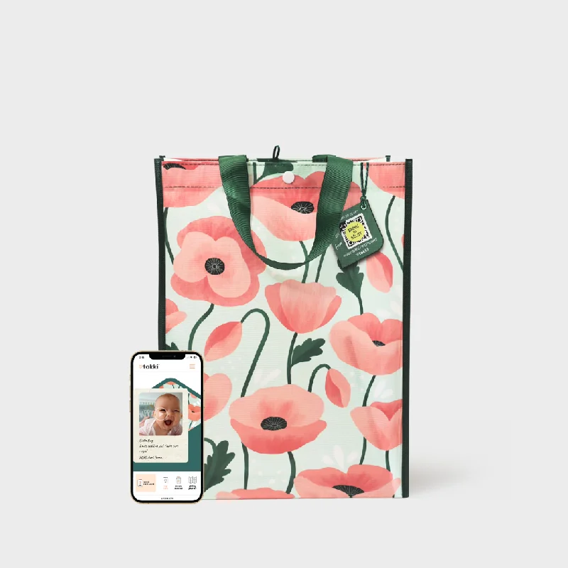 Cartoon - themed paper shopping and gift bags for kids' presentsPoppy Fields | Large | Reusable Gift Bag + QR Greeting Card Cartoon - themed paper shopping and gift bags for kids' presentsPoppy Fields | Large | Reusable Gift Bag + QR Greeting Card