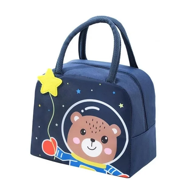 Waterproof and stain - resistant lunch bags for messy eatersCute 3d Design Animal Printed Insulated Lunch bag for kids (Space Bear) Waterproof and stain - resistant lunch bags for messy eatersCute 3d Design Animal Printed Insulated Lunch bag for kids (Space Bear)