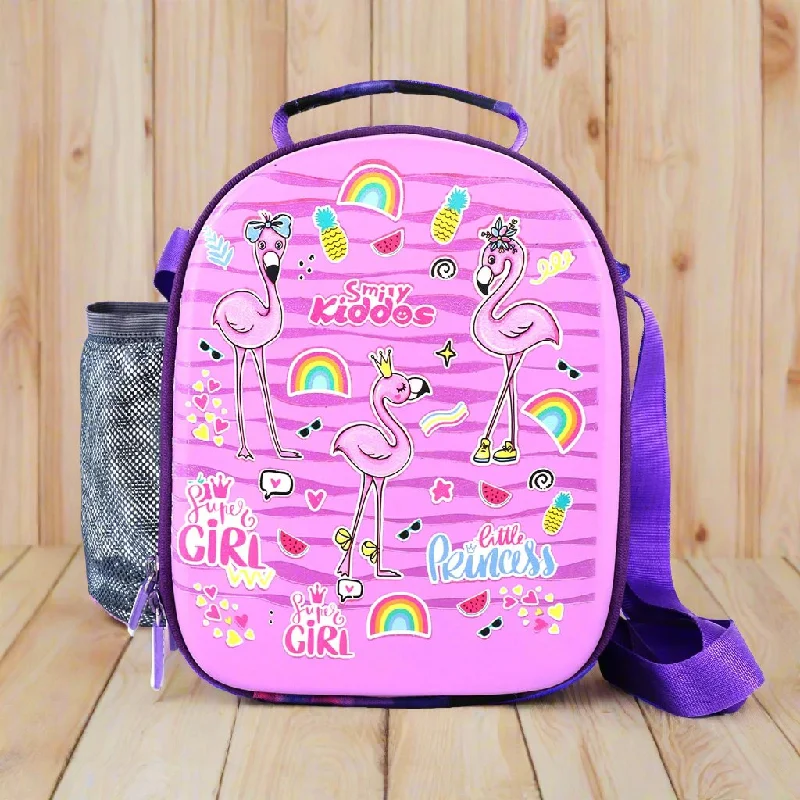 Embroidered lunch bags with floral patterns for a feminine touchSmily Kiddos Hartop Eva Lunch Bag Flamingo theme - Purple Embroidered lunch bags with floral patterns for a feminine touchSmily Kiddos Hartop Eva Lunch Bag Flamingo theme - Purple