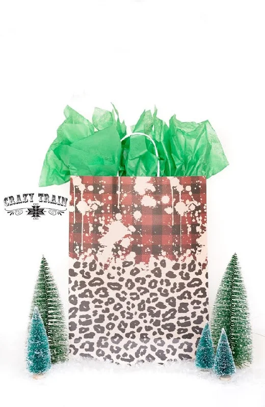 Miniature shopping and gift bags made of satin for small trinkets and jewelryThe Plaid and Leopard Gift Bag Miniature shopping and gift bags made of satin for small trinkets and jewelryThe Plaid and Leopard Gift Bag