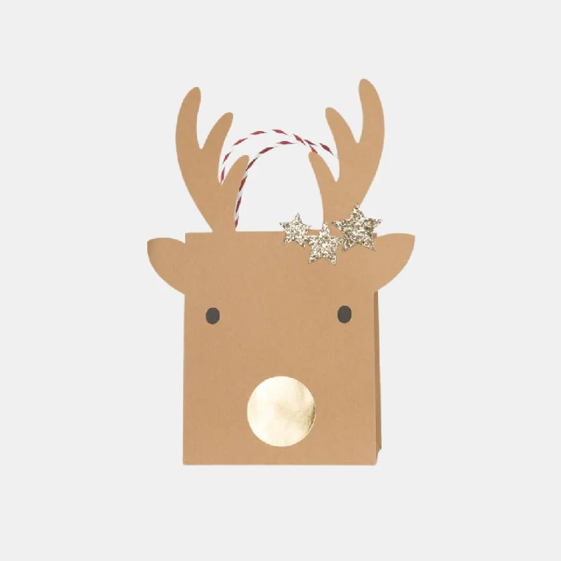 Retro - inspired shopping and gift bags with a bold color palette for nostalgiaMedium Reindeer With Stars Gift Bag | Set of 2 Retro - inspired shopping and gift bags with a bold color palette for nostalgiaMedium Reindeer With Stars Gift Bag | Set of 2