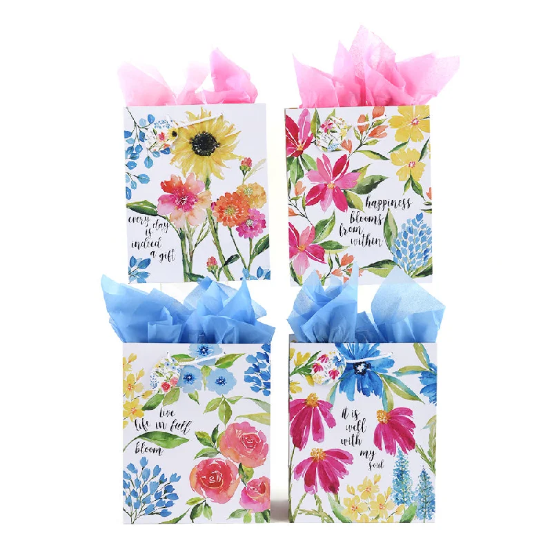 Cartoon - themed paper shopping and gift bags for kids' presentsMother'S Day-Super Floral Blooms Printed Bag, 4 Designs Cartoon - themed paper shopping and gift bags for kids' presentsMother'S Day-Super Floral Blooms Printed Bag, 4 Designs