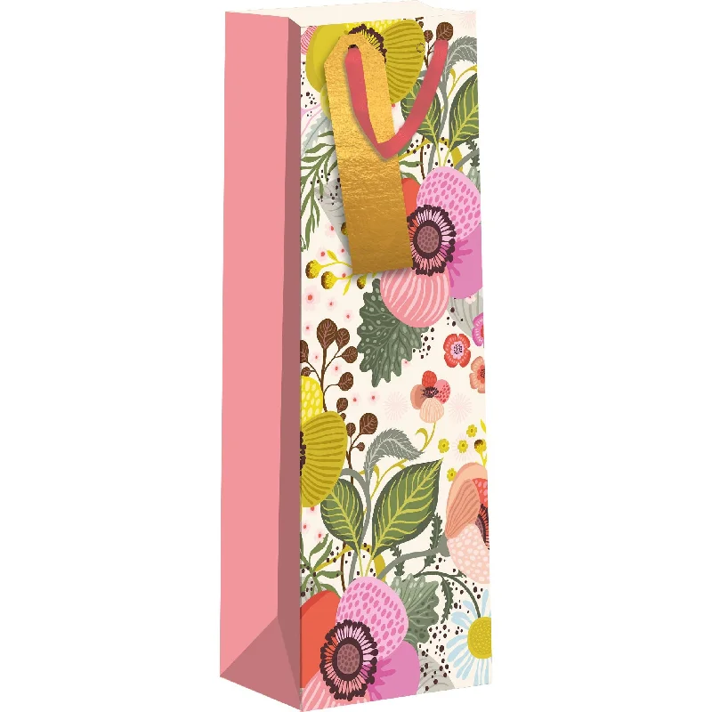 Foldable shopping and gift bags with a compact design for easy storageFloral Bottle Gift Bag Foldable shopping and gift bags with a compact design for easy storageFloral Bottle Gift Bag
