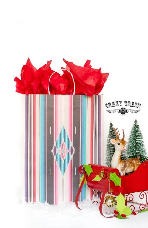 Metallic foil shopping and gift bags with holographic effects for festive occasionsThe Saltillo Serape Gift Bag Metallic foil shopping and gift bags with holographic effects for festive occasionsThe Saltillo Serape Gift Bag