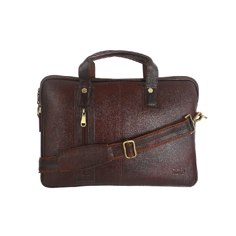 Laptop bag with a padded handle for comfortable carryingLaptop Bag Brown